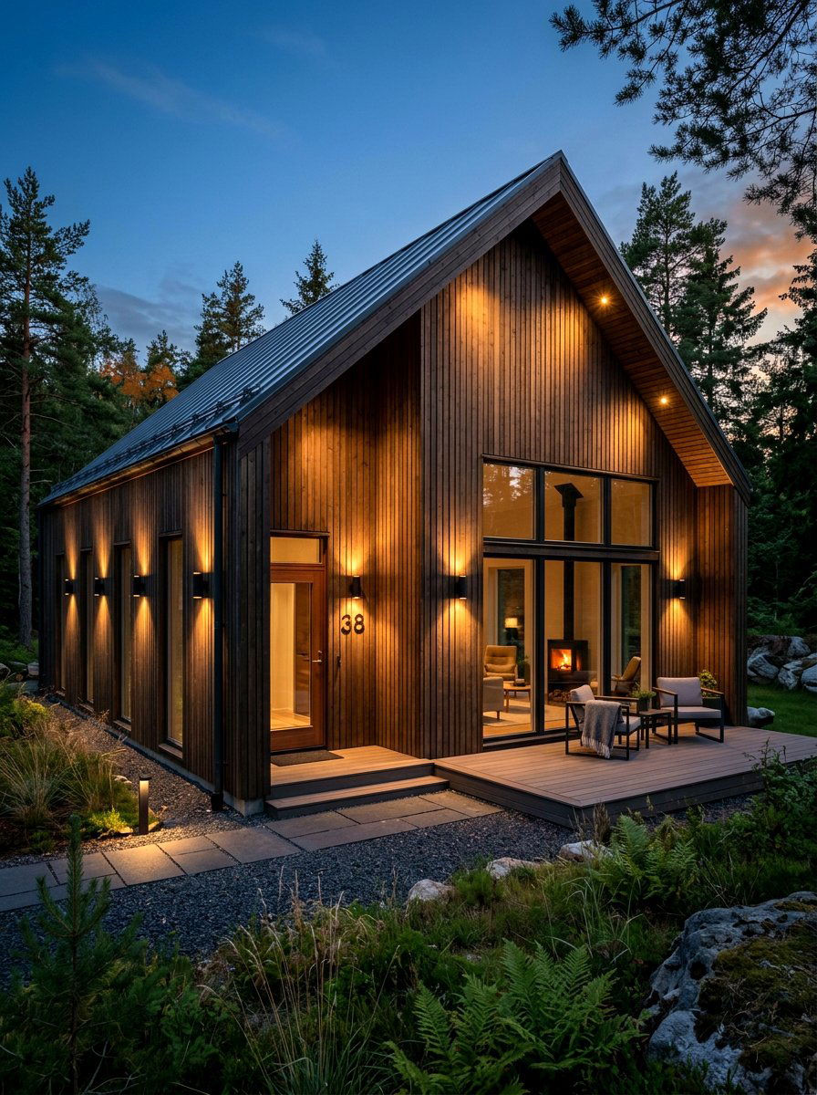 Outdoor lighting fixtures Scandinavian house - 30 Scandinavian house exterior ideas