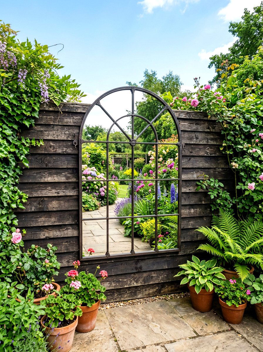 Outdoor mirror for patio - 30 small patio ideas