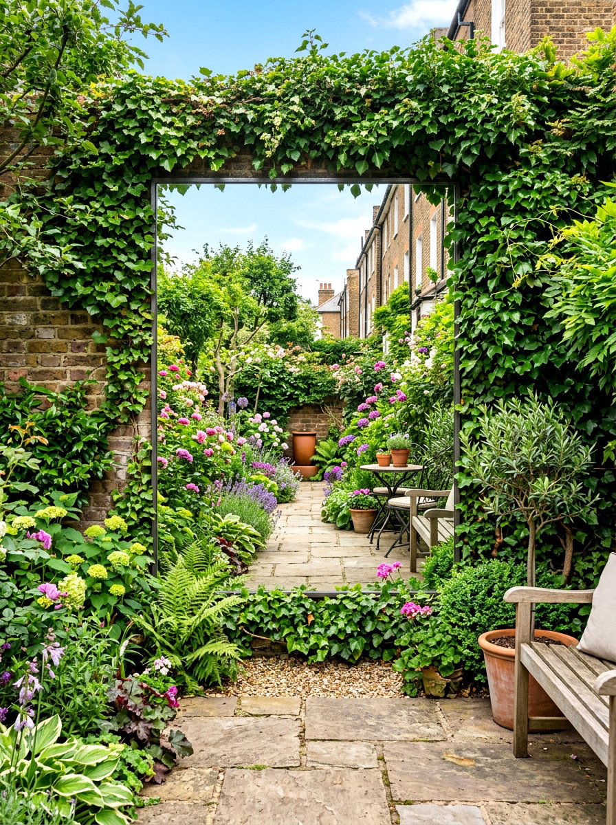 Outdoor mirror wall - 30 walled garden backyard ideas