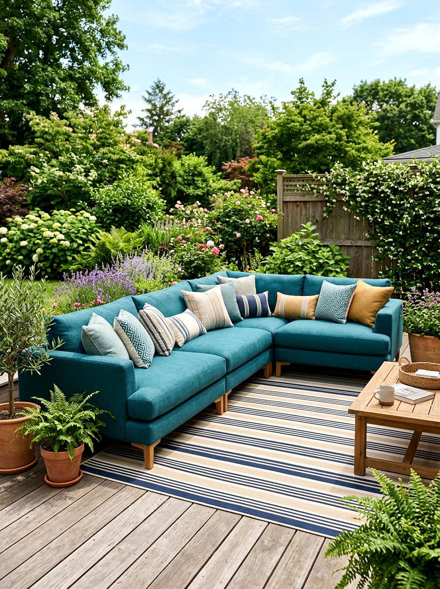 Outdoor movie screen and seating - 30 pizza night patio ideas