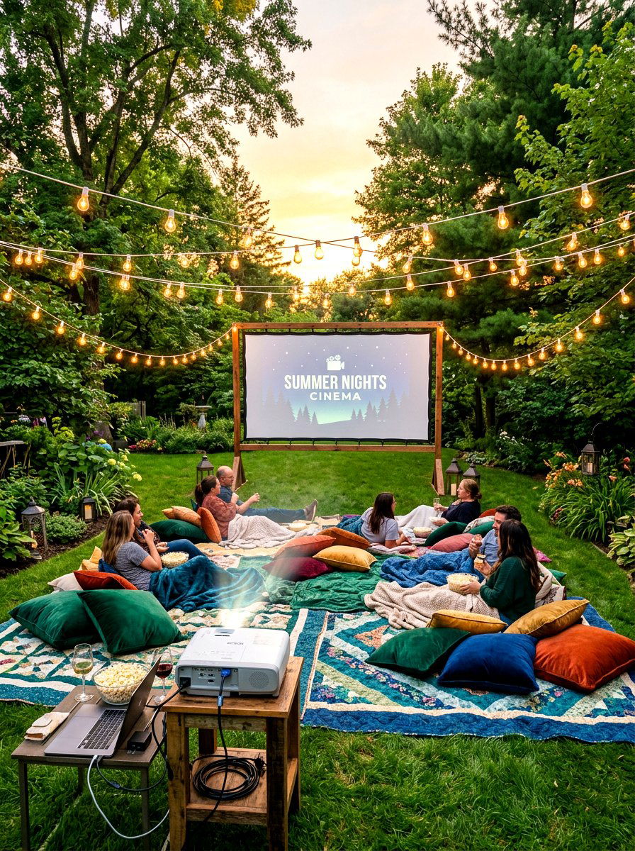 Outdoor movie theater - 30 backyard date night ideas