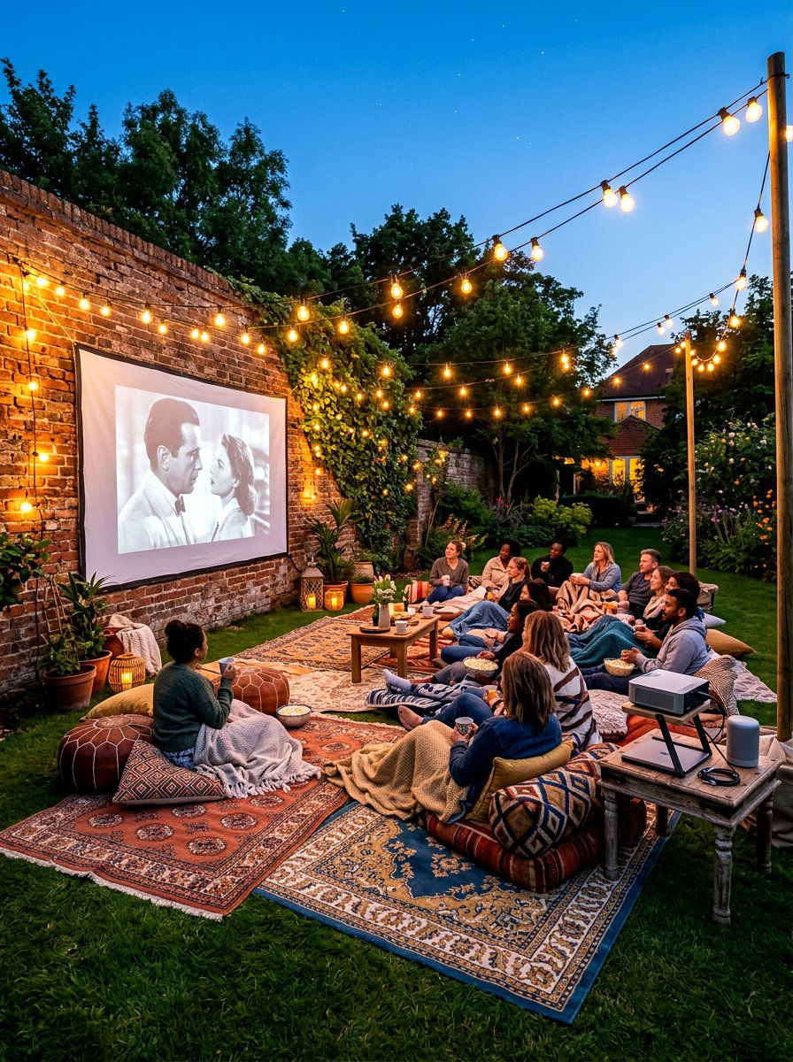 Outdoor movie theater - 30 evening patio party ideas