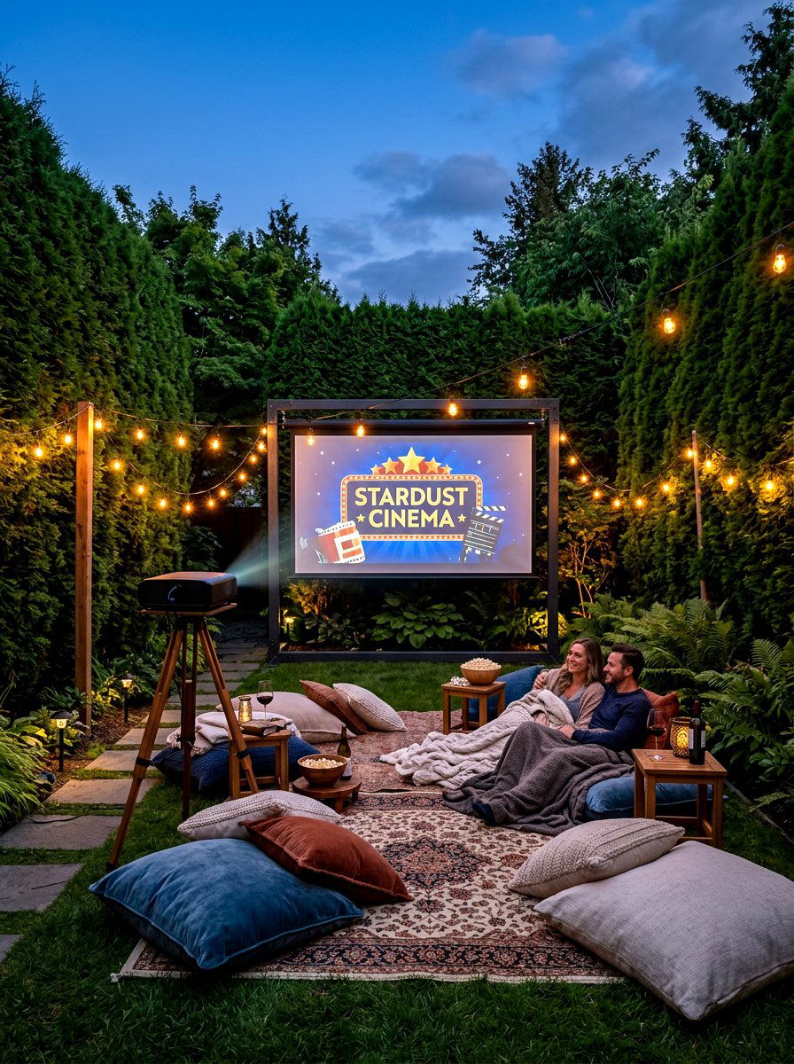 Outdoor movie theater - 30 luxury landscaping ideas