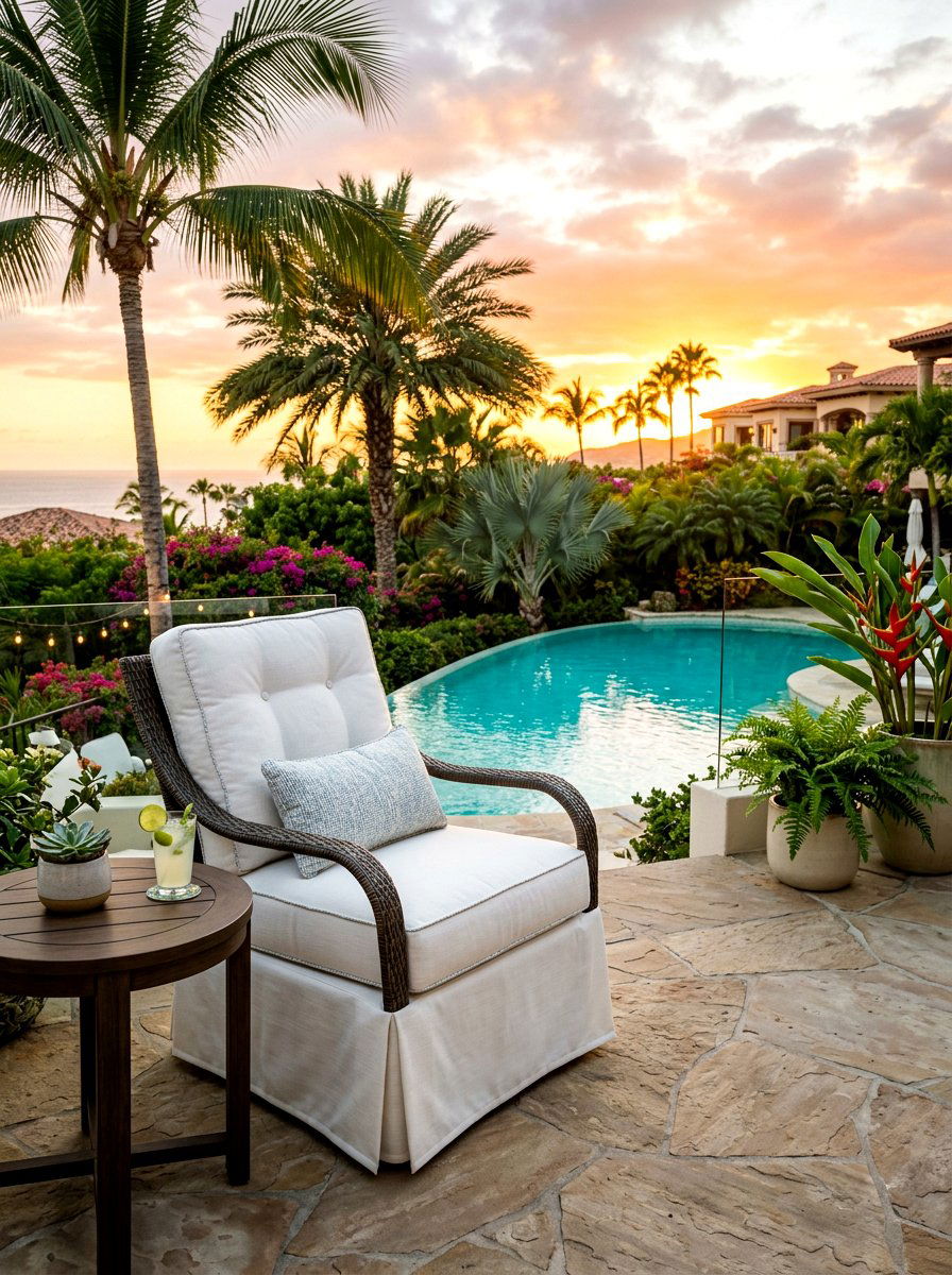Outdoor patio chair - 30 skirted chair ideas