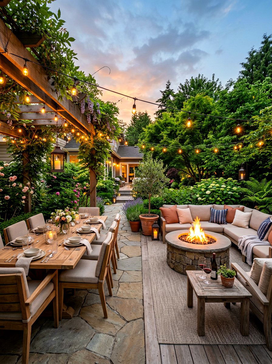 Outdoor patio layout - 30 room zoning furniture layout ideas