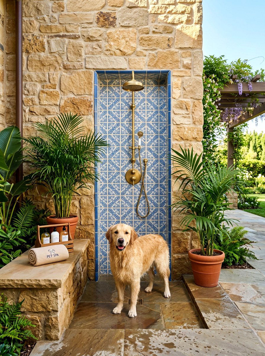 Outdoor pet shower - 30 dog friendly backyard luxury ideas