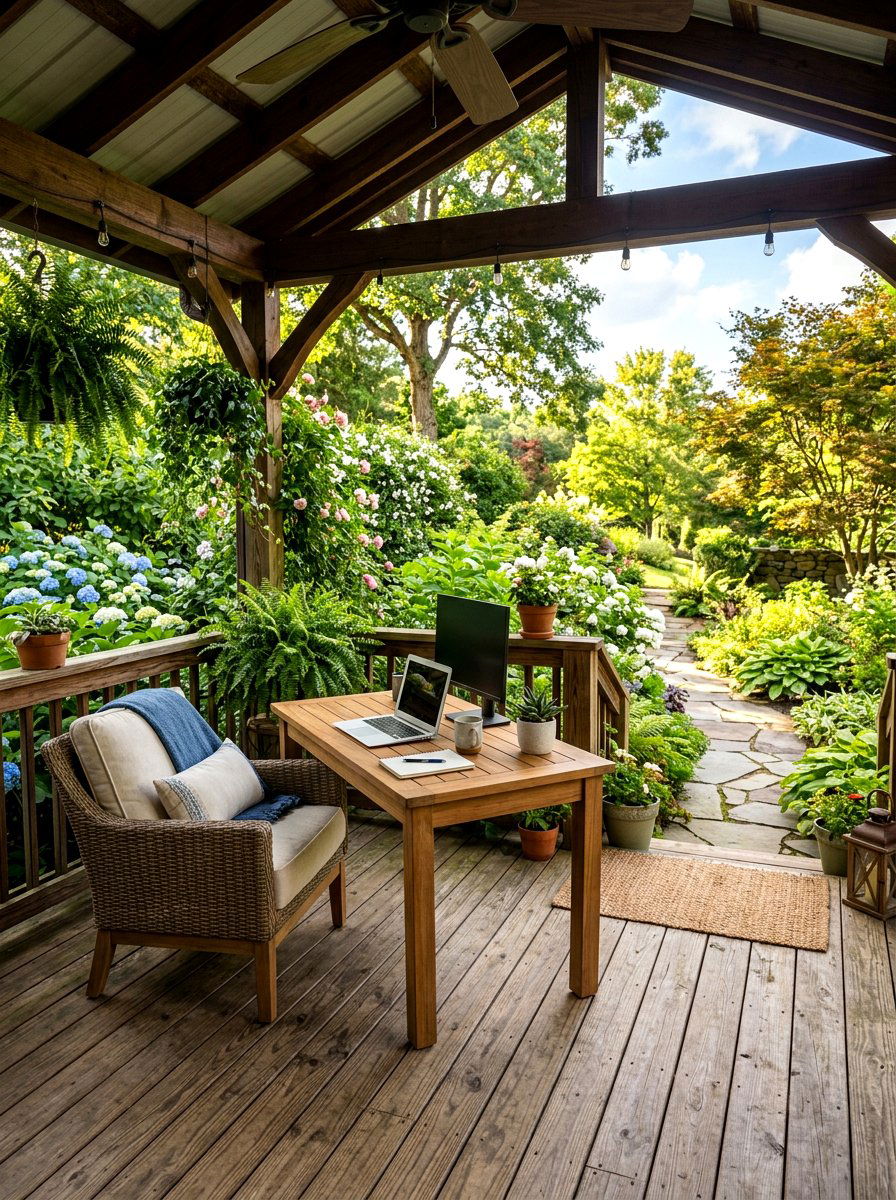 Outdoor porch office - 30 study nook ideas