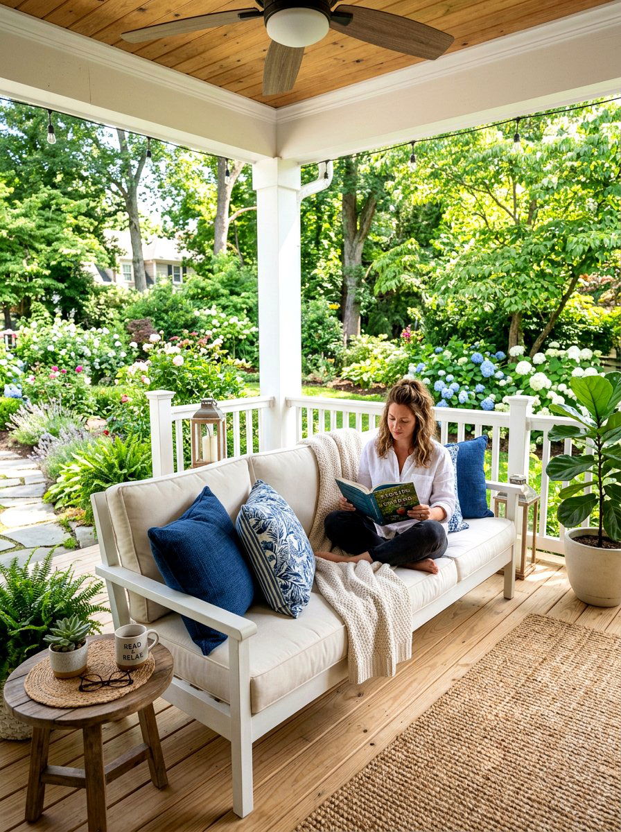 Outdoor porch reading spot - 30 bright reading nook ideas