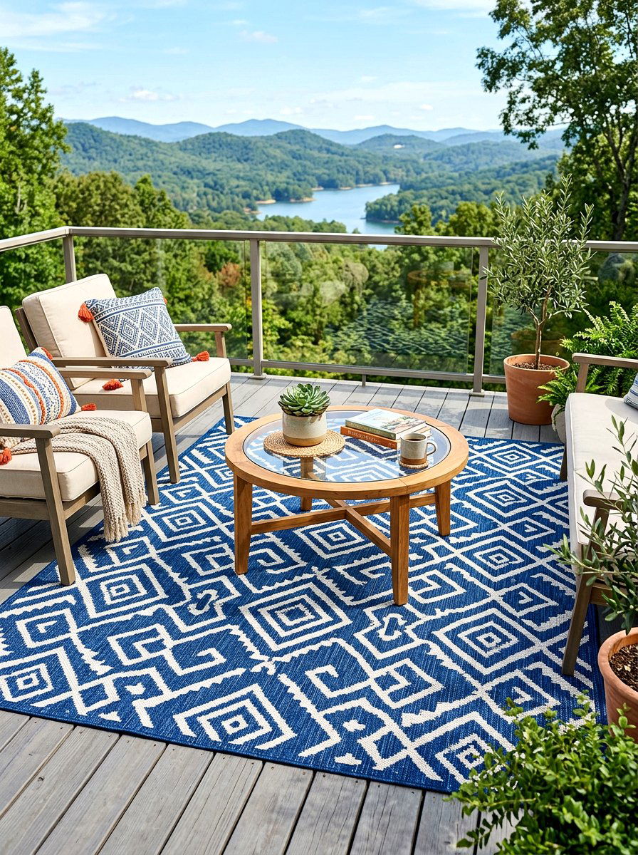 Outdoor rug - 30 city backyard garden ideas