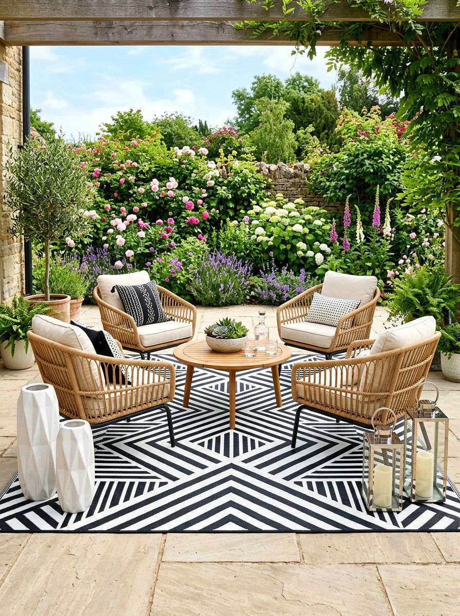 Outdoor rug area - 30 backyard party ready ideas