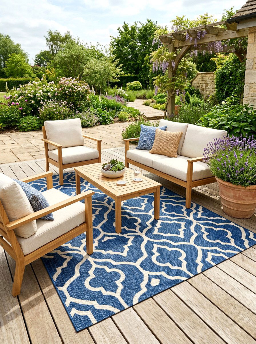 Outdoor rug for conversation area - 30 patio conversation area ideas