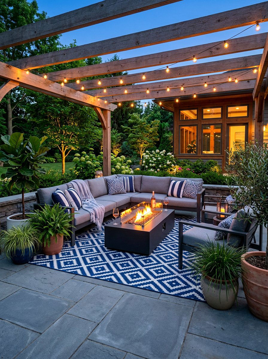 Outdoor rug patio - 30 twilight patio decor ideas