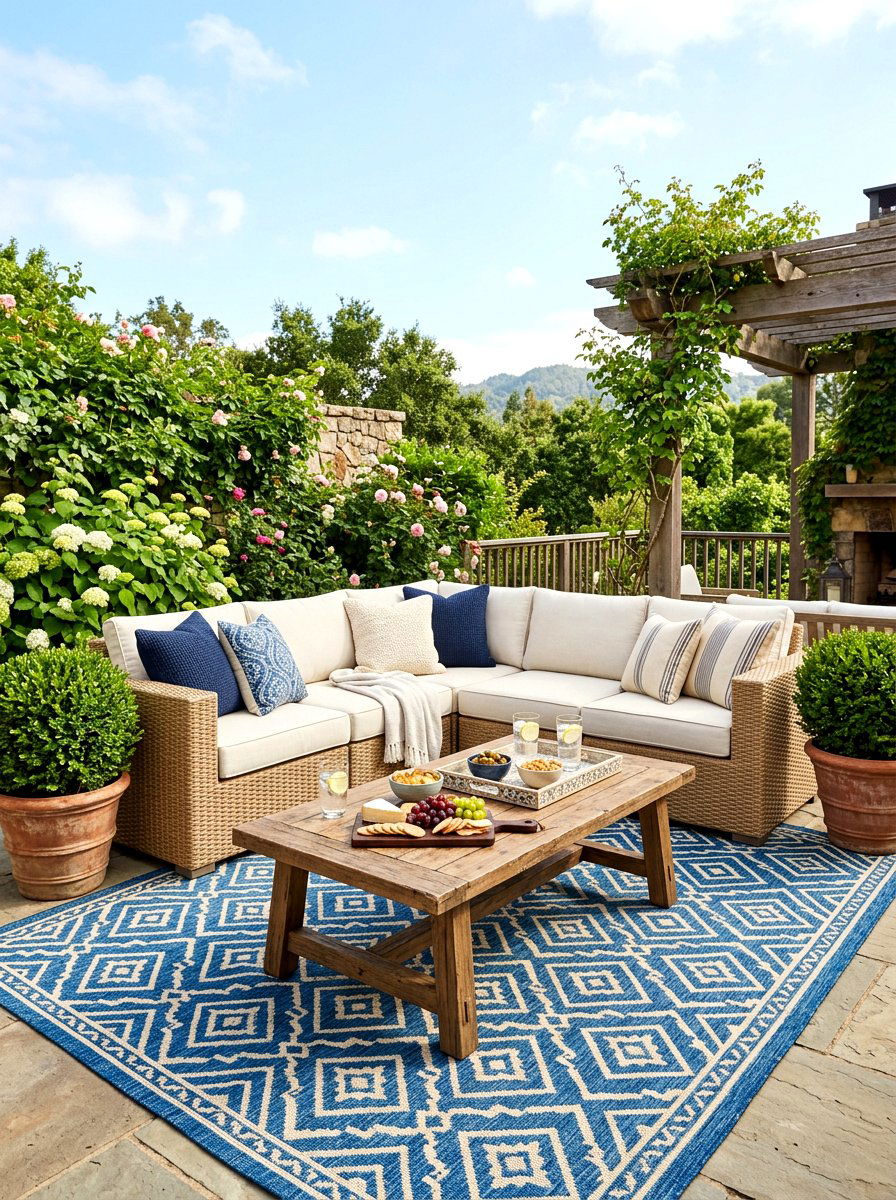 Outdoor sectional sofa - 30 backyard party ready ideas