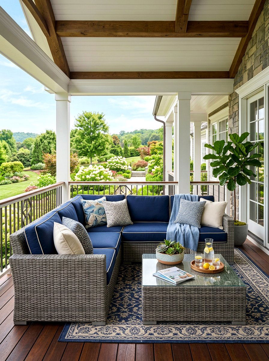 Outdoor sectional sofa - 30 front yard seating ideas