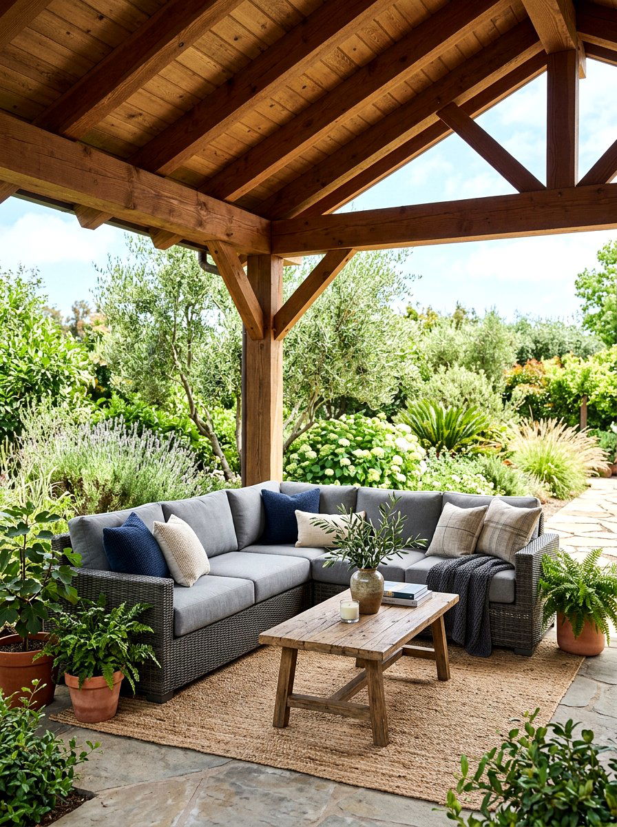 Outdoor sectional sofa - 30 pavilion lounge furniture ideas