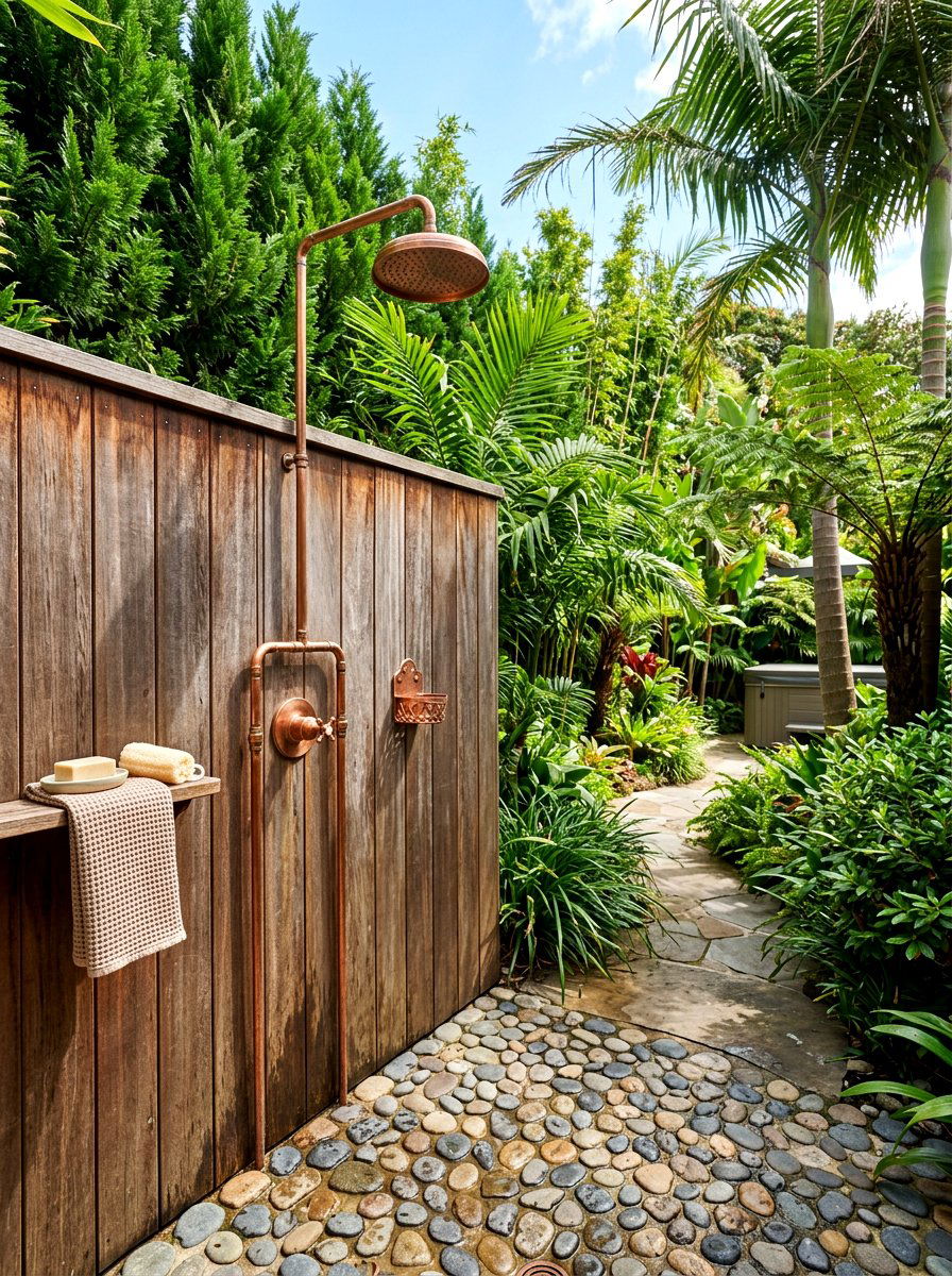 Outdoor shower area - 30 backyard destination ideas