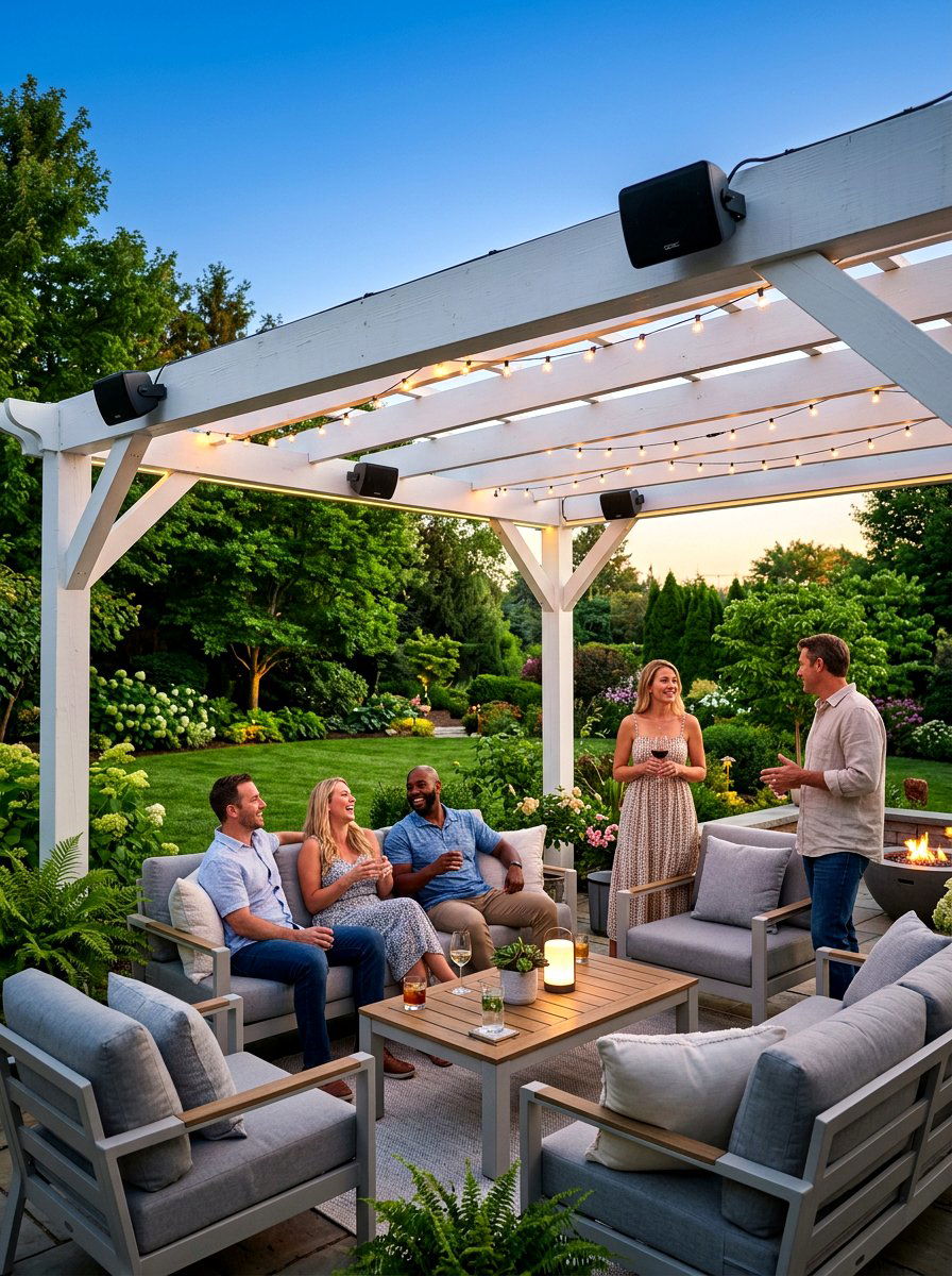 Outdoor sound system - 30 evening patio party ideas