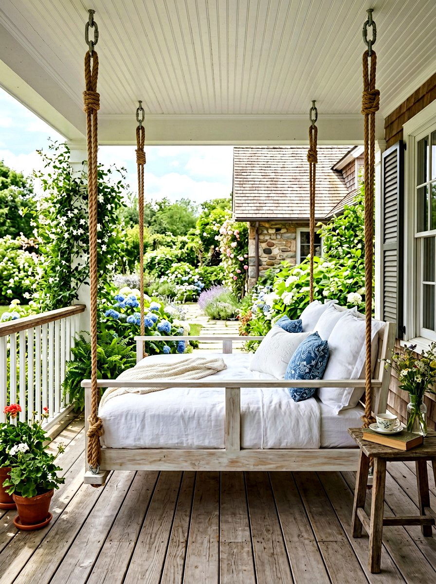 Outdoor swing bed - 30 veranda furniture ideas