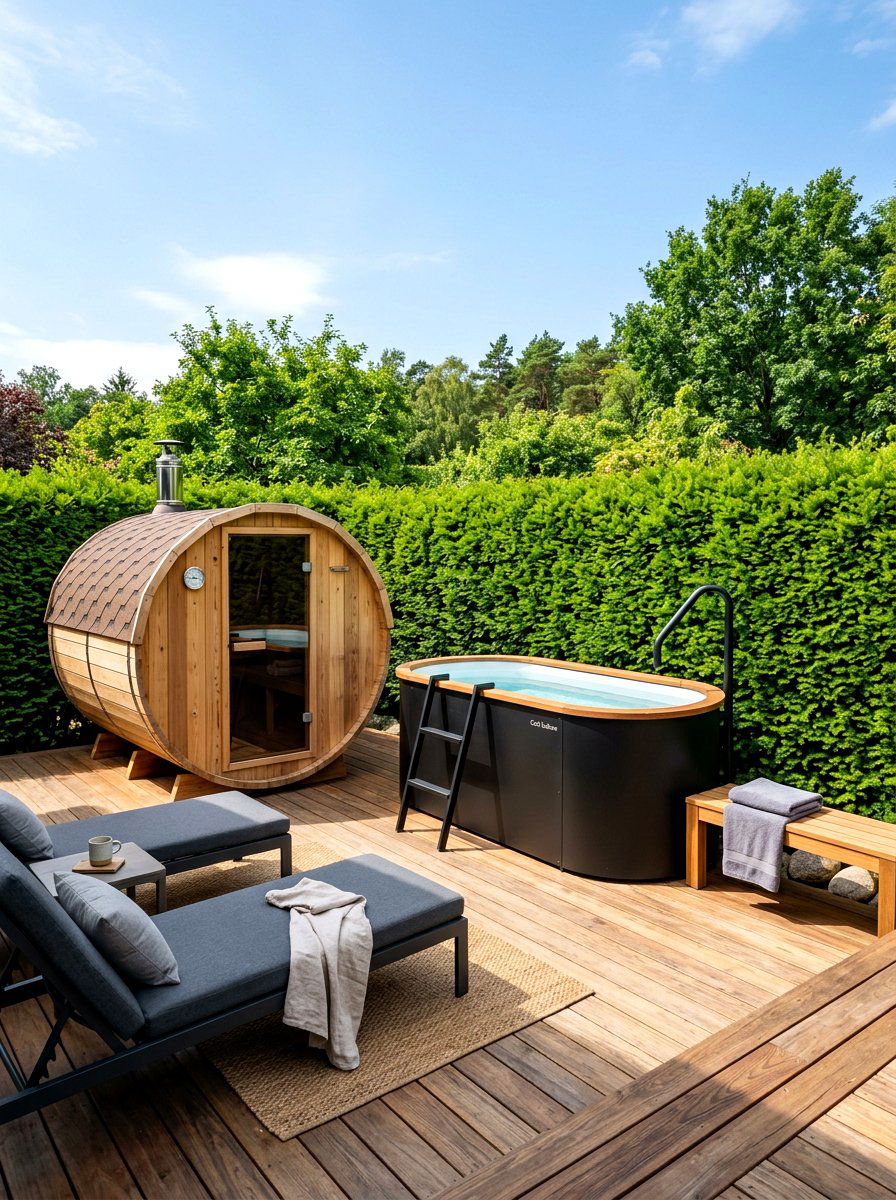 Outdoor wellness deck - 30 contrast therapy room ideas