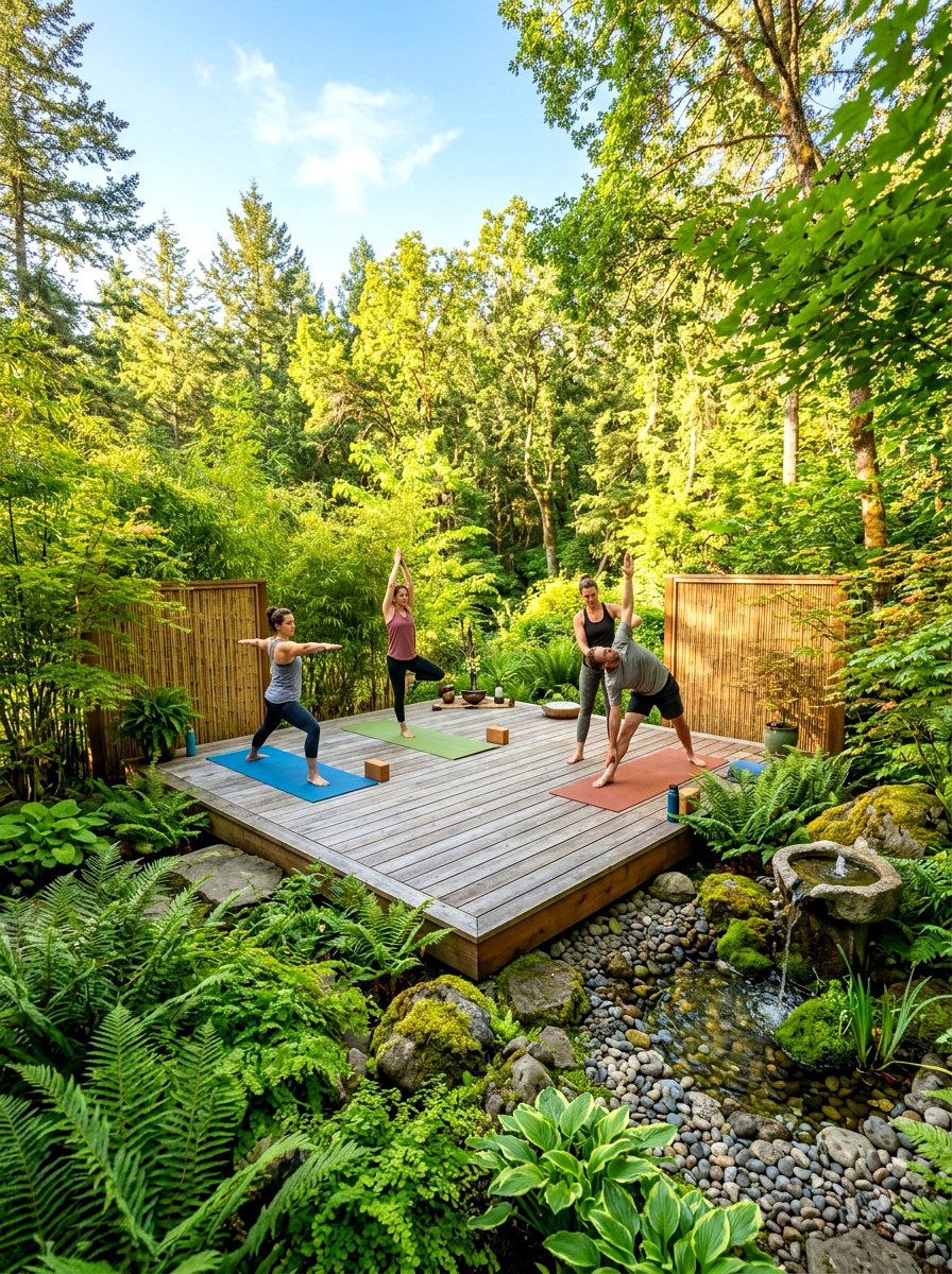 Outdoor yoga sanctuary - 30 tropical backyard landscaping ideas