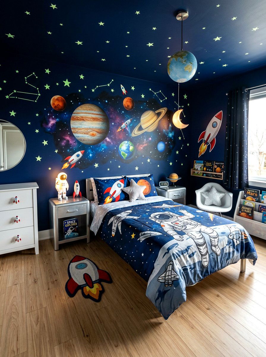 Outer Space Kids Room - 30 kids room ideas