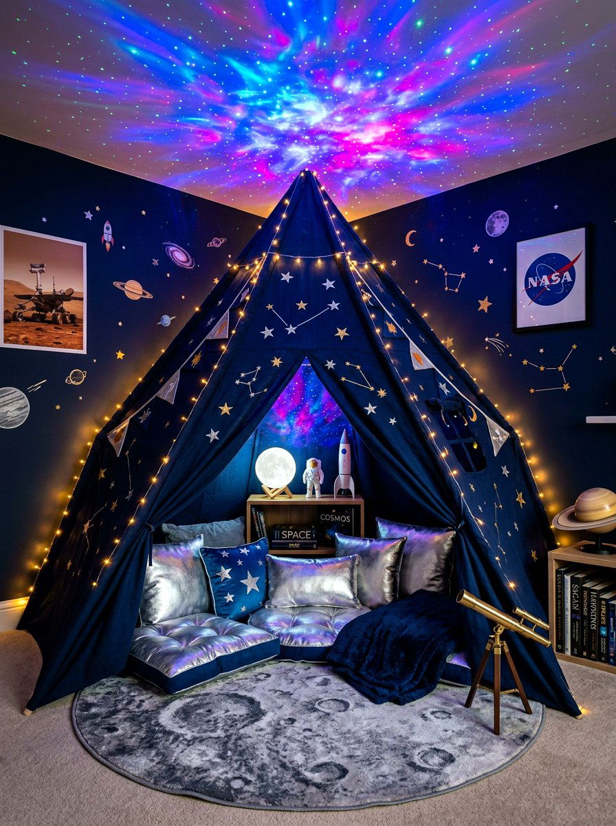 Outer Space Nook - 30 kids reading den ideas