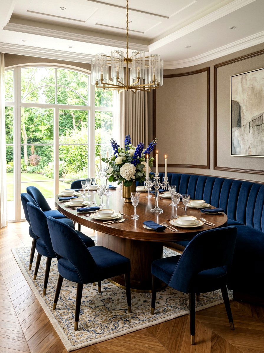 Oval Dining Table Curved Bench - 30 mixed dining seating ideas