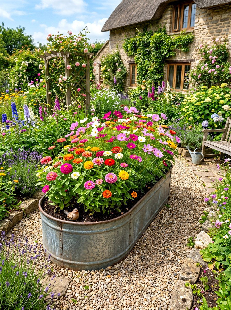 Oval Metal Garden Bed - 30 metal raised bed ideas