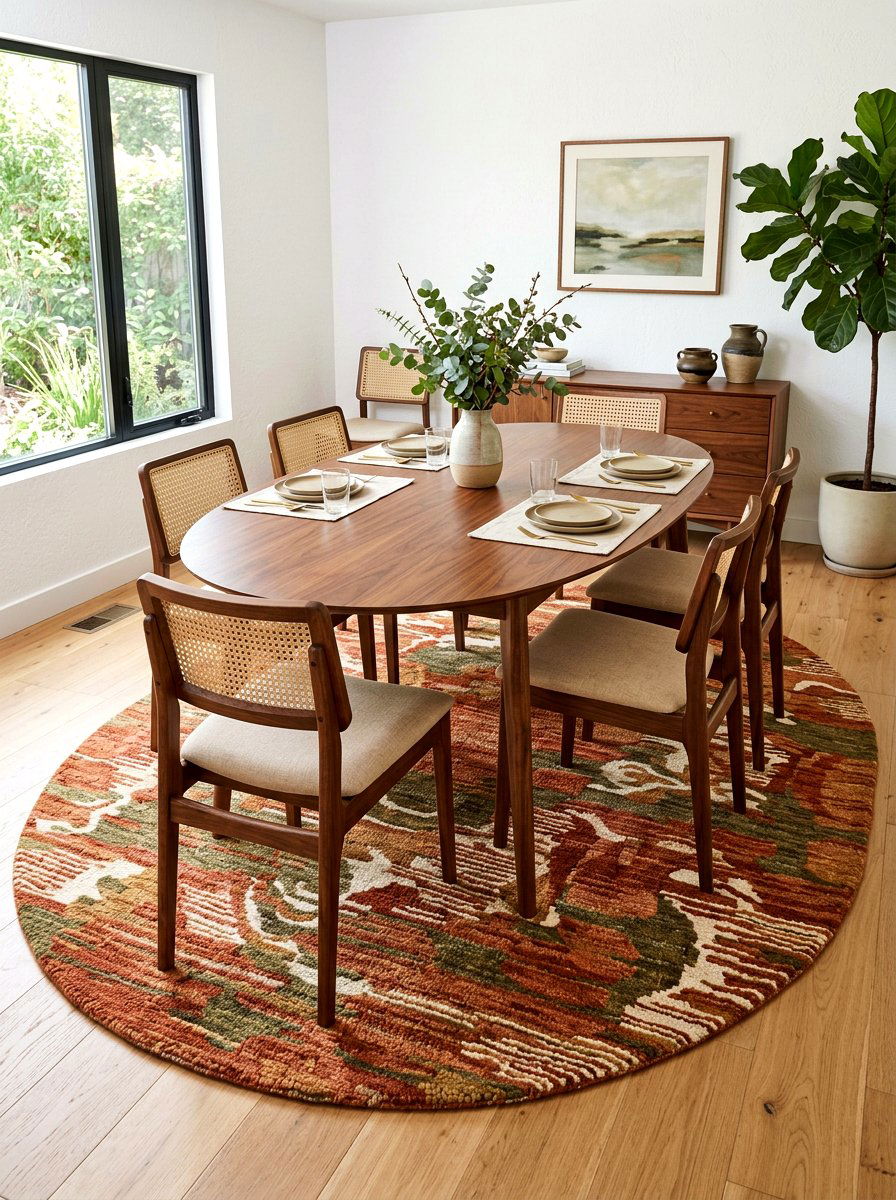 Oval Rug Under Oval Dining Table - 30 dining room rug placement ideas