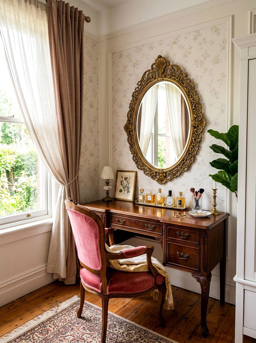 Oval brass vanity mirror - 30 antique brass mirror decor ideas