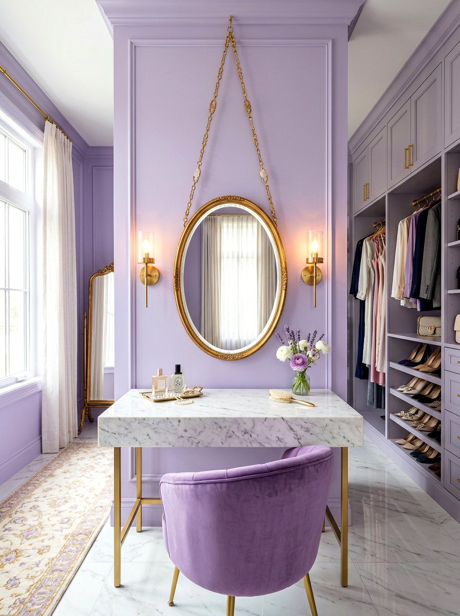 Oval hanging mirror - 30 dressing room mirror ideas
