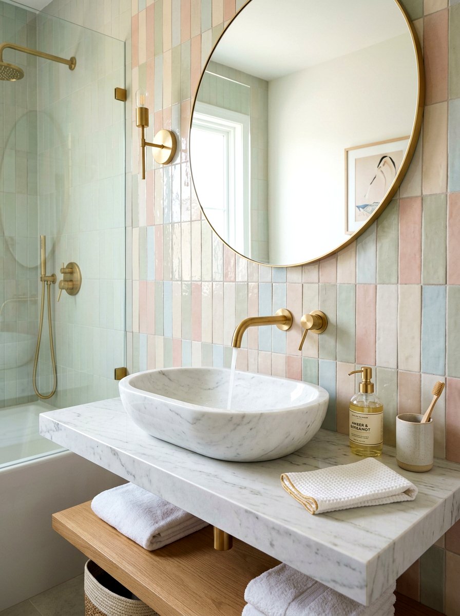 Oval vessel sink - 30 vessel sink powder room ideas