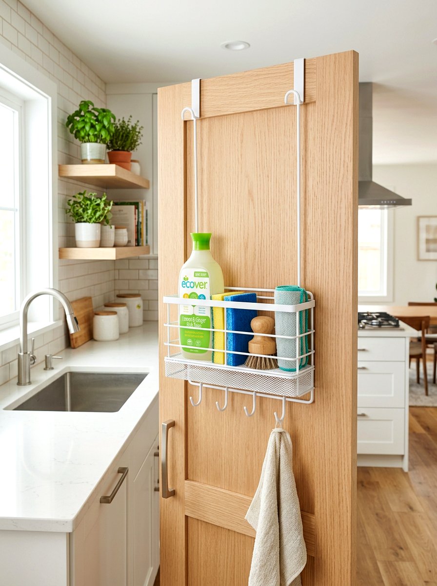 Over Cabinet Door Organizer - 30 under sink storage rental ideas
