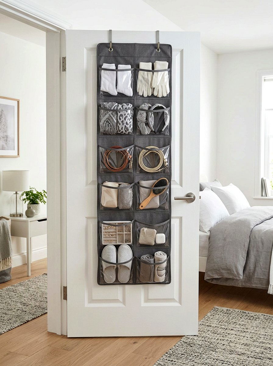 Over Door Organizer Bedroom - 30 renter friendly bedroom ideas