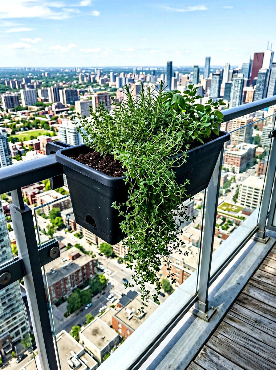 Over Railing Herb Planter - 30 herb container garden ideas