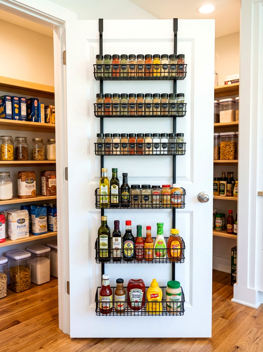 Over The Door Basket - 30 basket pantry organization ideas