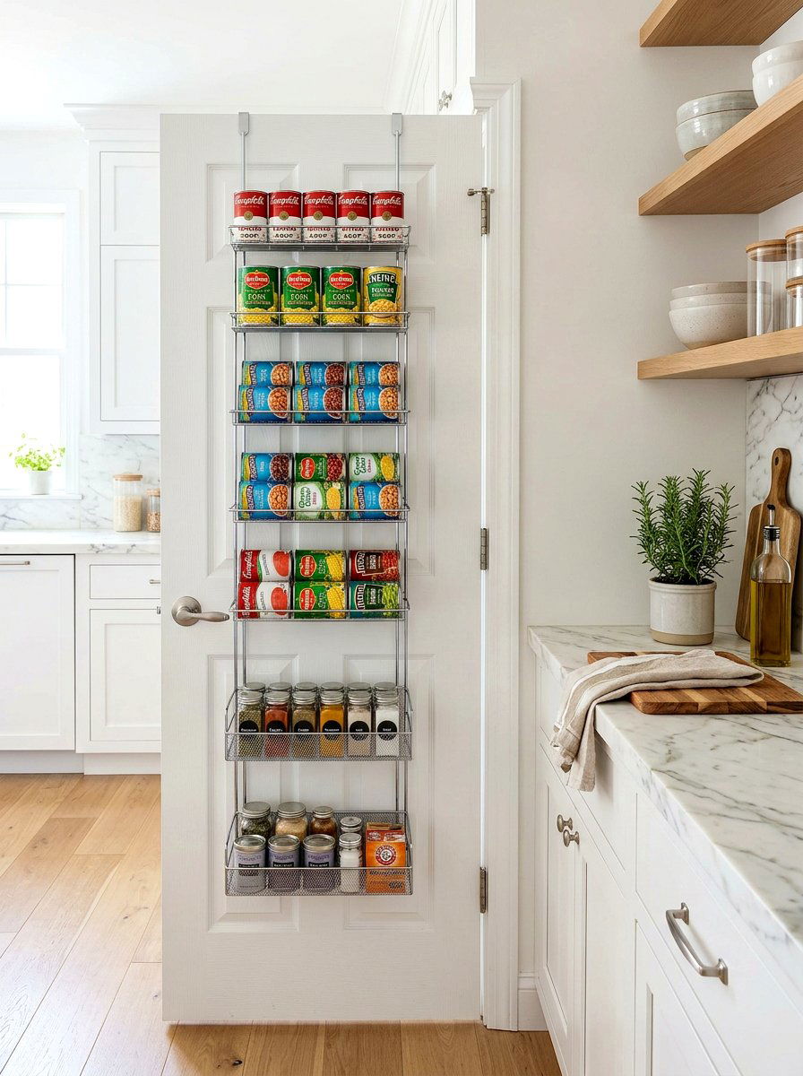 Over The Door Can Organizer - 30 can storage ideas