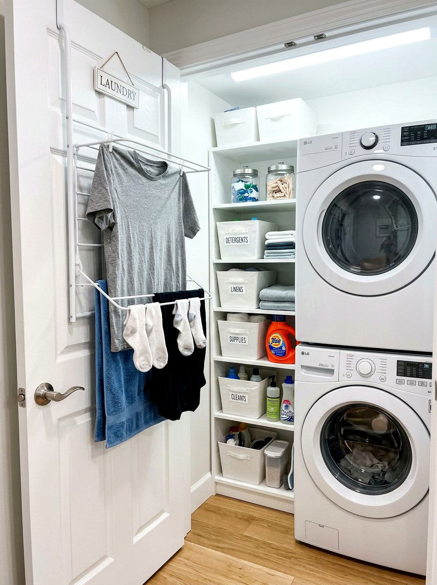Over The Door Drying Rack - 30 laundry room drying rack ideas
