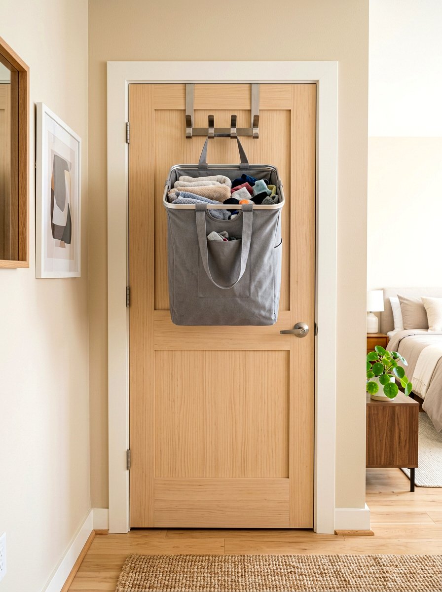 Over The Door Hamper - 30 hidden hamper apartment ideas