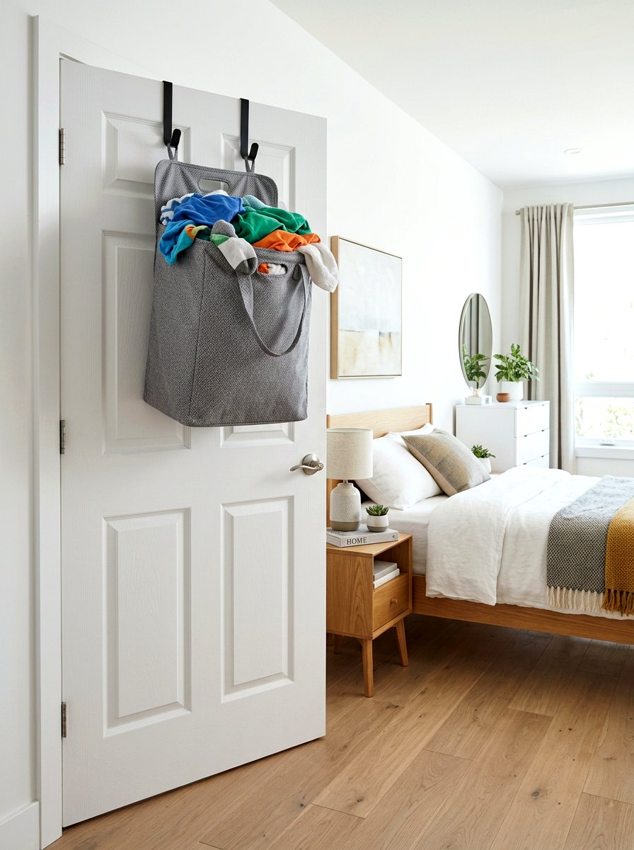 Over The Door Hamper - 30 laundry sorting station ideas