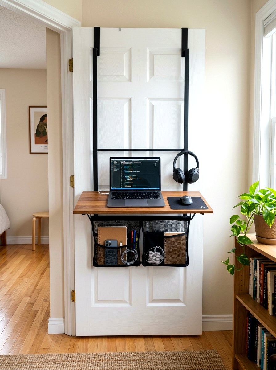 Over The Door Hanging Desk - 30 fold down desk apartment ideas