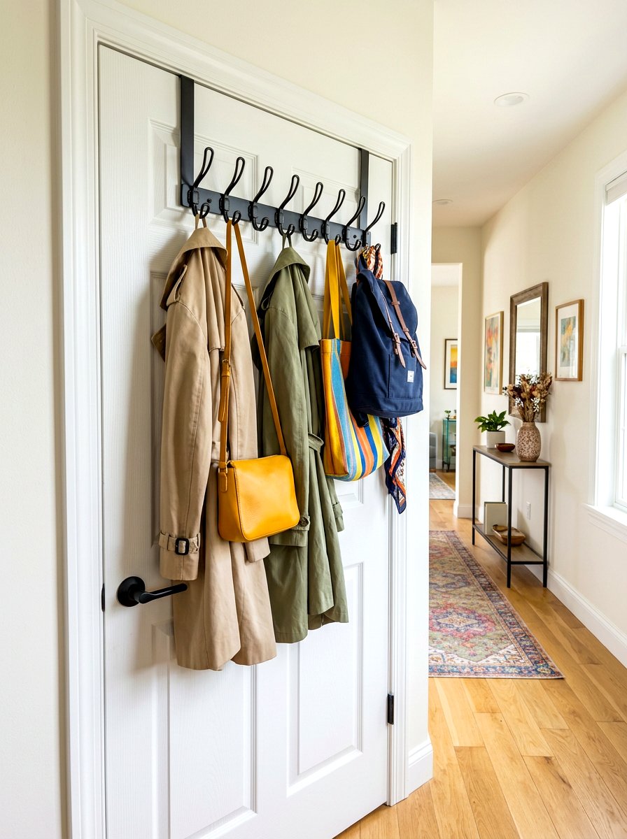 Over The Door Hook - 30 entry closet organization ideas