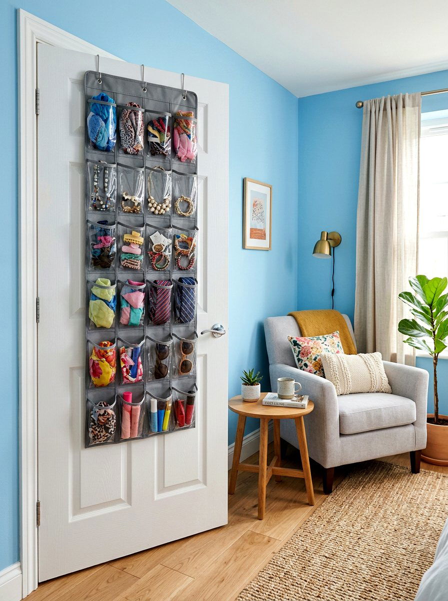 Over The Door Organizer - 30 bedroom storage ideas