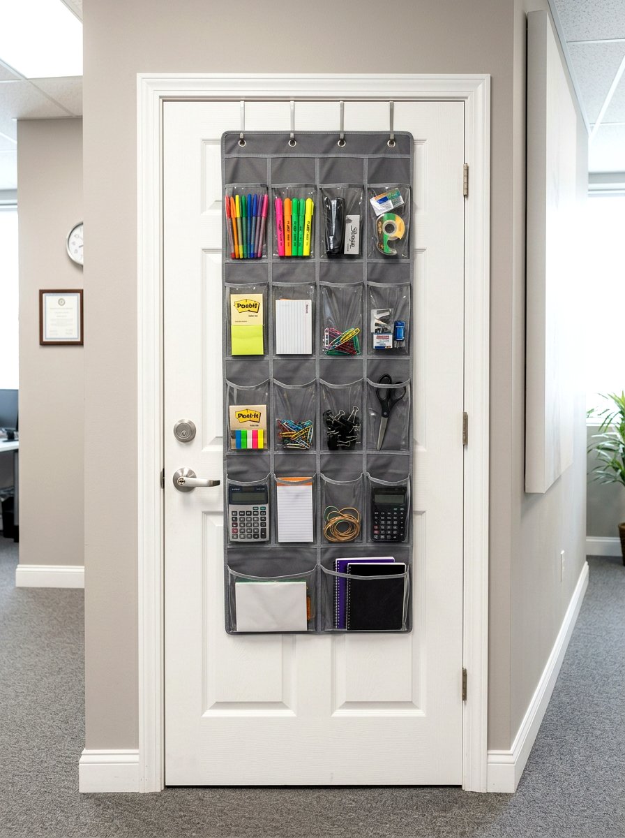 Over The Door Organizer - 30 office organization ideas