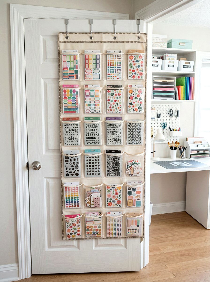 Over The Door Organizer - 30 scrapbook storage ideas