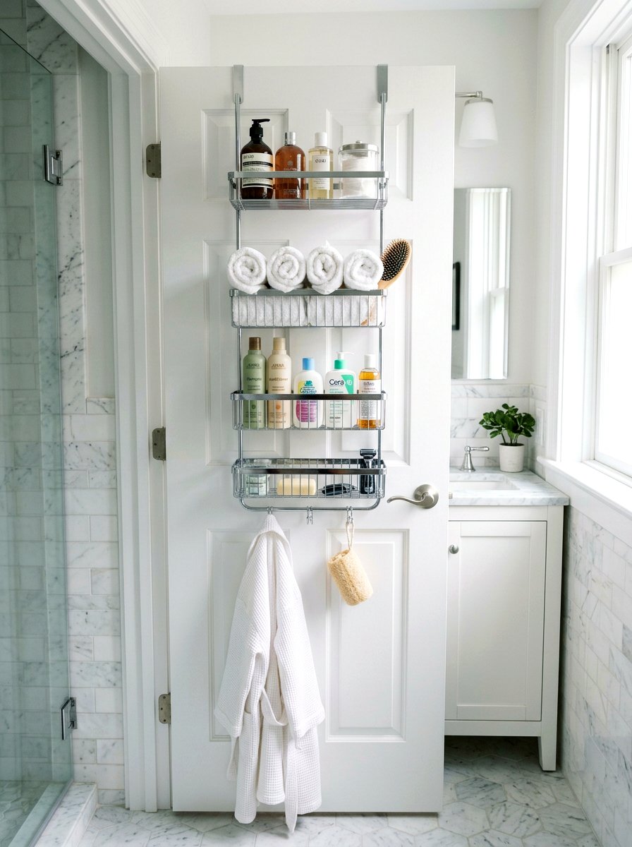 Over The Door Organizer - 30 tiny apartment decor ideas