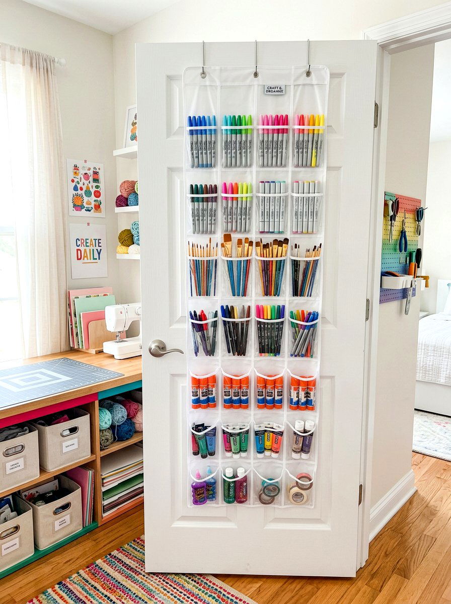 Over The Door Organizer - 30 craft supply storage ideas
