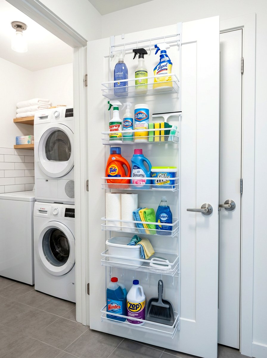 Over The Door Organizer - 30 laundry room organization ideas