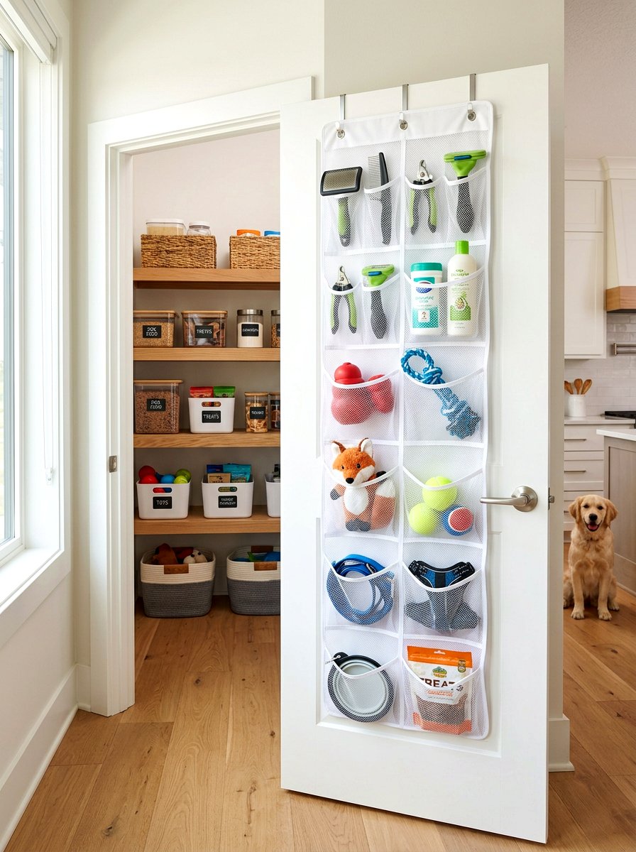 Over The Door Pet Organizer - 30 stylish pet storage ideas