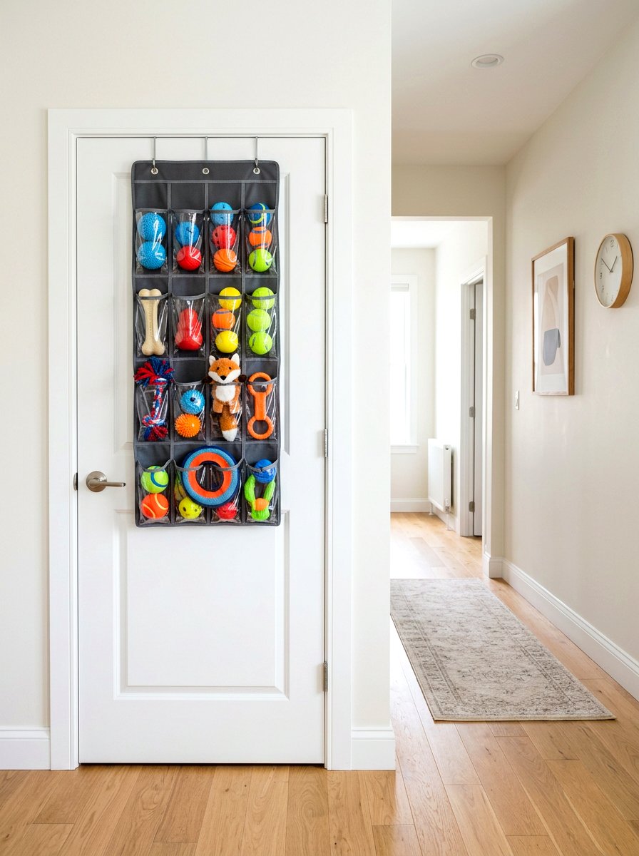 Over The Door Pet Toy Organizer - 30 pet toy storage ideas